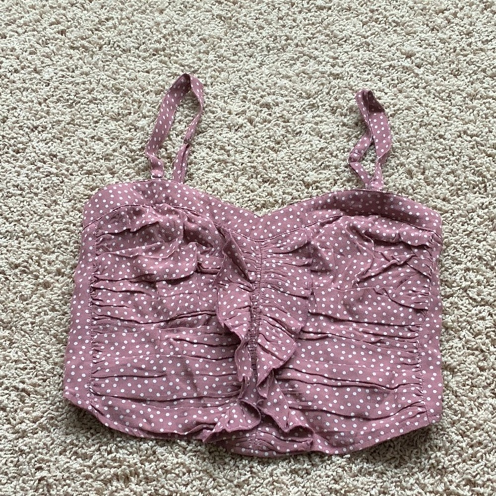 Abercrombie & Fitch Polka Dot Ruffle Women's Crop Top Size Small